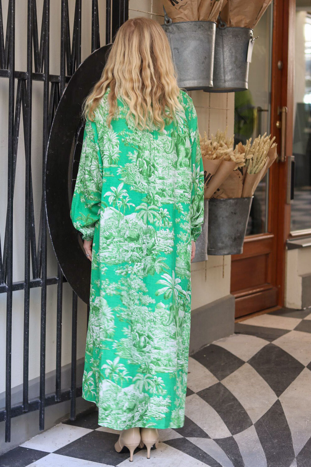 Fiona Lång skjortklänning - Natur - Smaragd