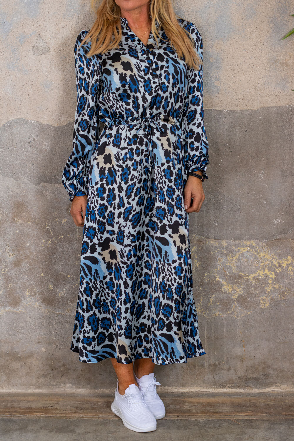 Jocelyn klänning - Leopardmönster - Blå
