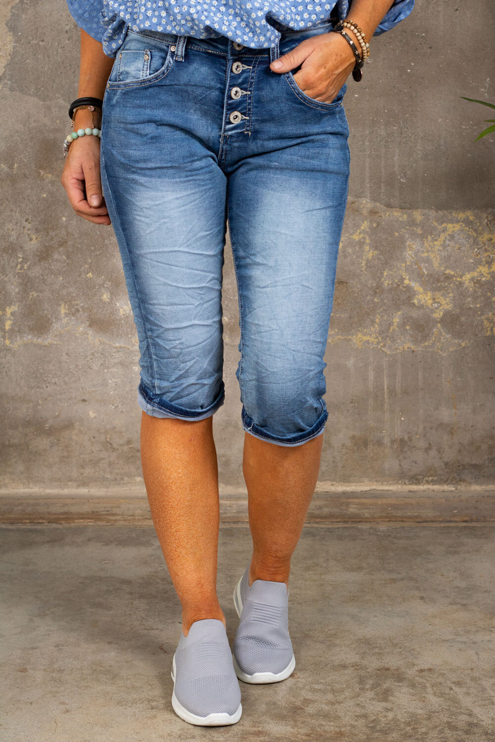 Långa jeansshorts 1268-B - Denim
