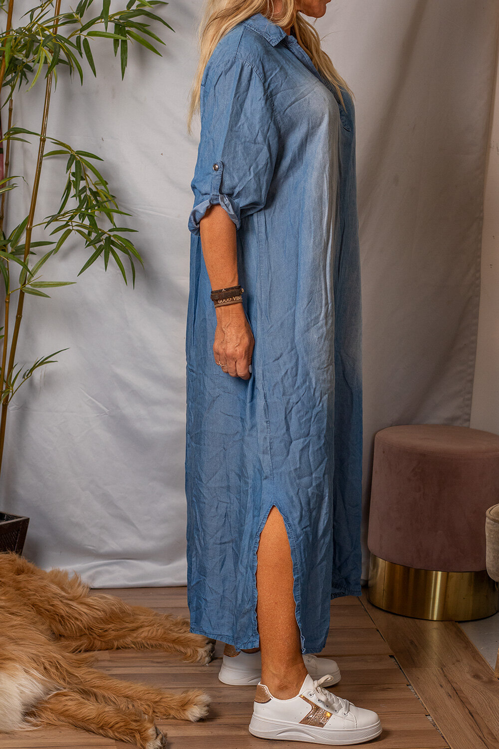 Leona Lång jeansklänning