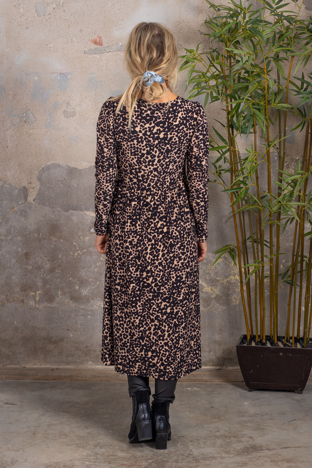 Melissa Mjuk Leopard klänning - Taupe