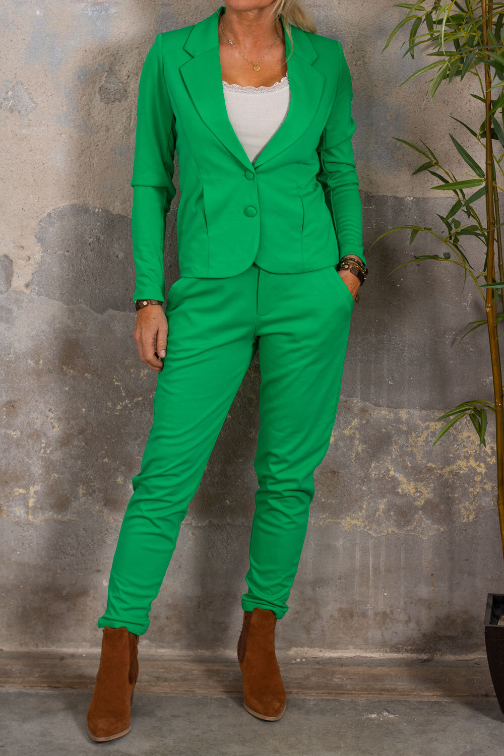 Mjuka Kostymbyxor - Smaragd