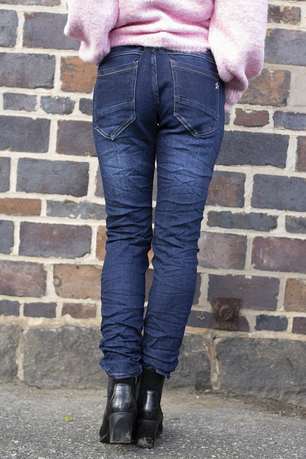 Jeans JW2526 - Bling & Pärlknappar - Mörktvätt