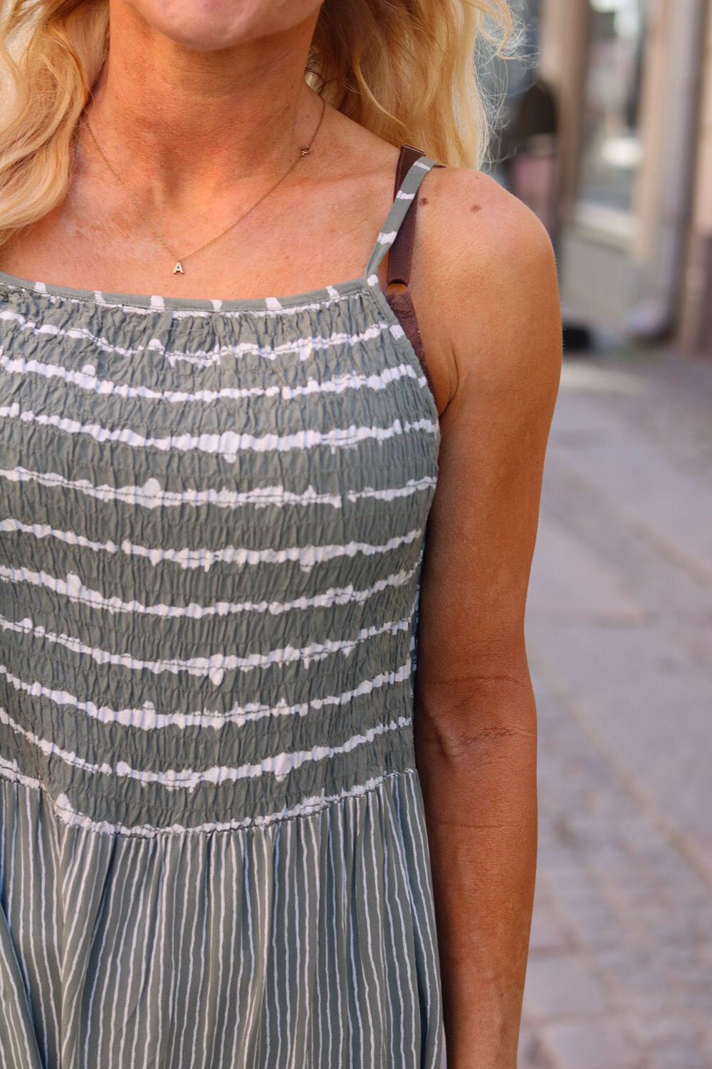 Carol Striped Dress - Smock - Khaki - Image 4