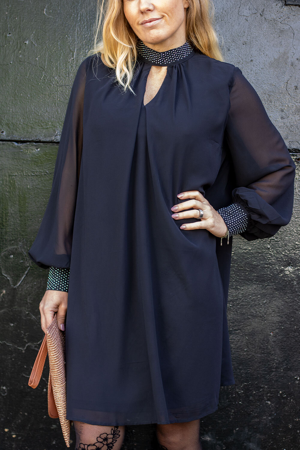Embla Chiffon Dress - Bling - Black - Image 3