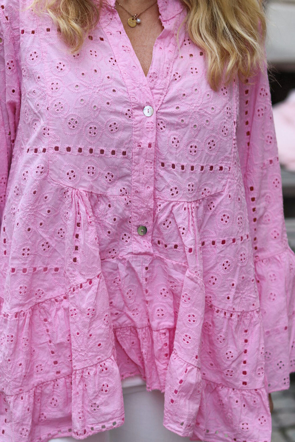 Ingela Broderad blus - Rosa - Bild 4