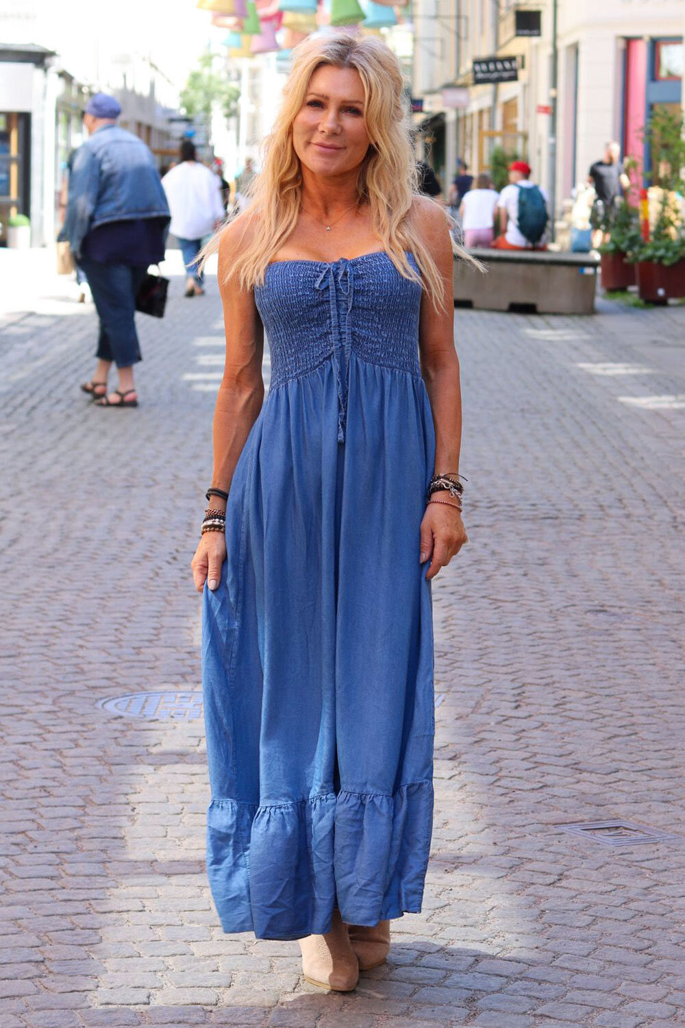 Jonna Denim dress with smock