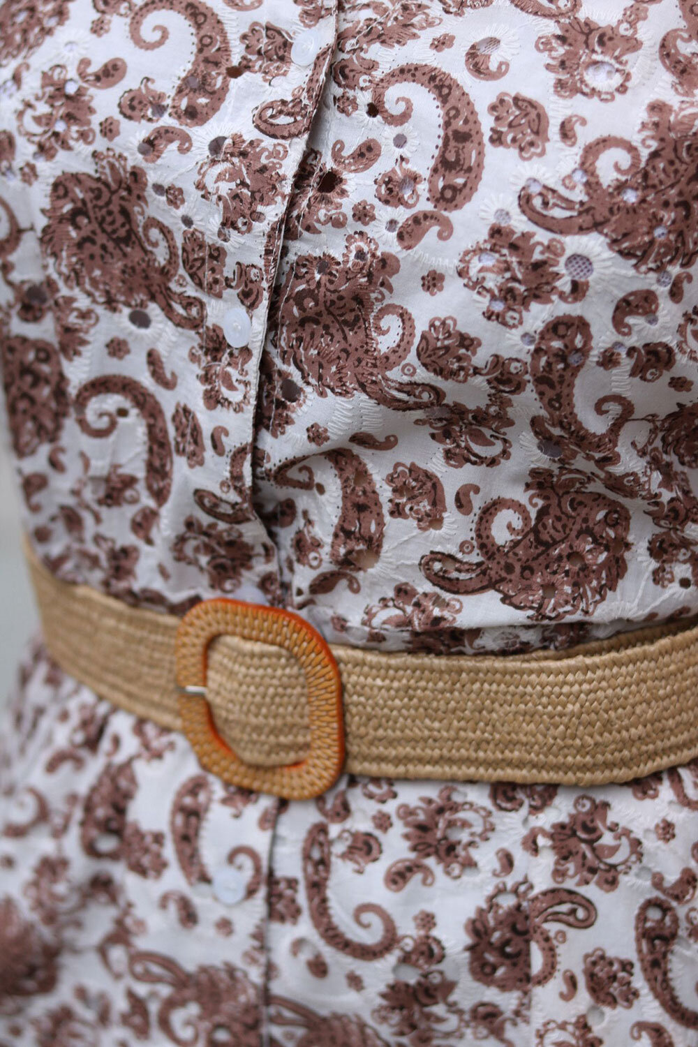 Karin dress - Paisley & Embroidery - Chocolate - Image 4