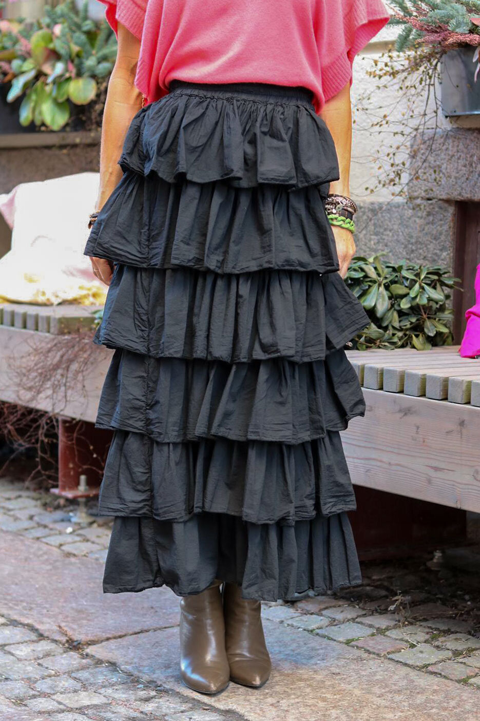 Lång Volangkjol - Svart