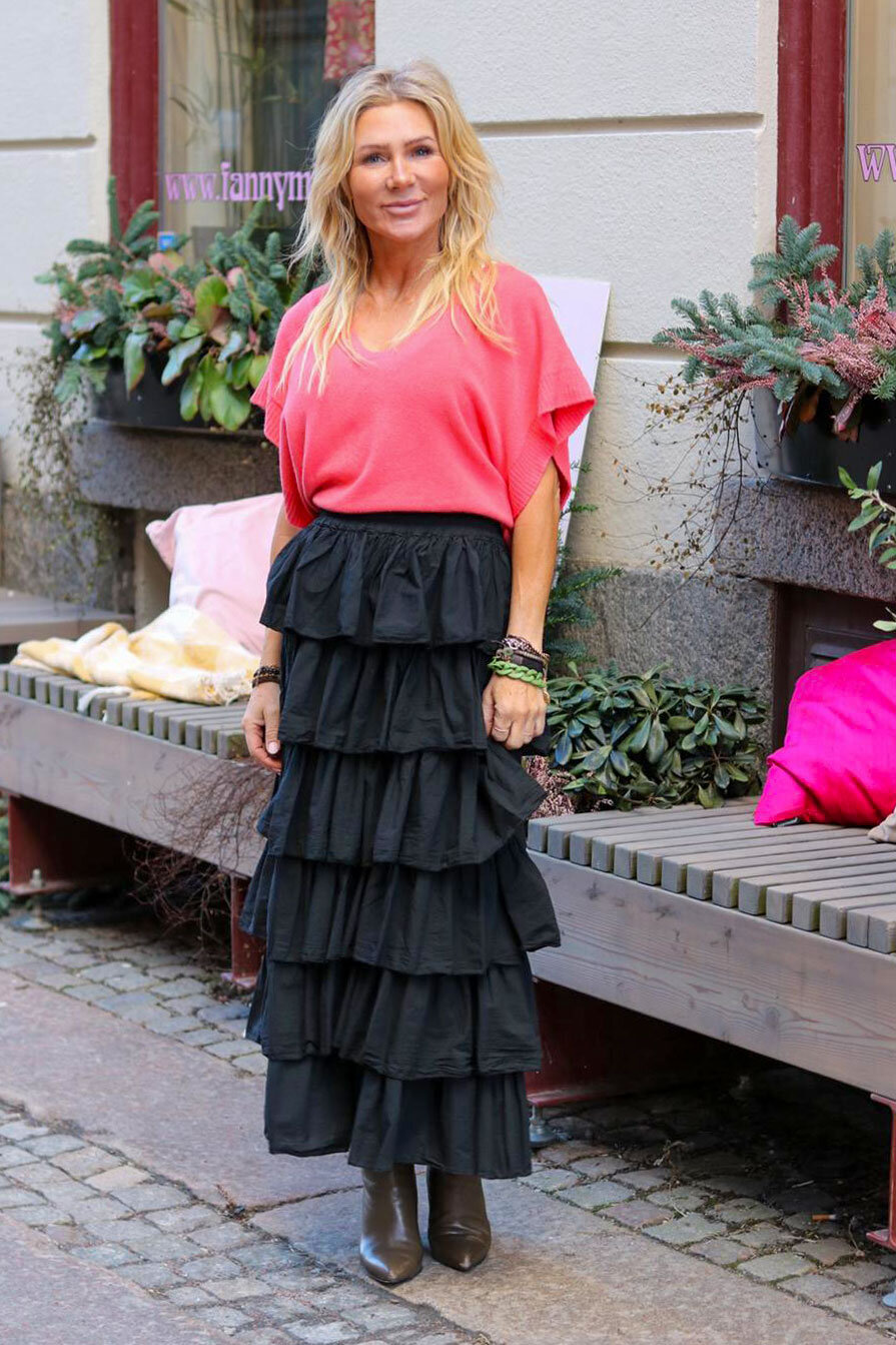 Lång Volangkjol - Svart - Bild 3