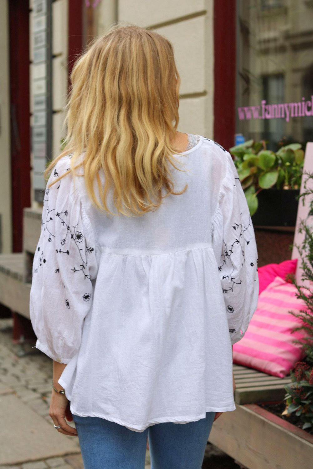 Marissa Blus med broderi - Vit - Bild 5