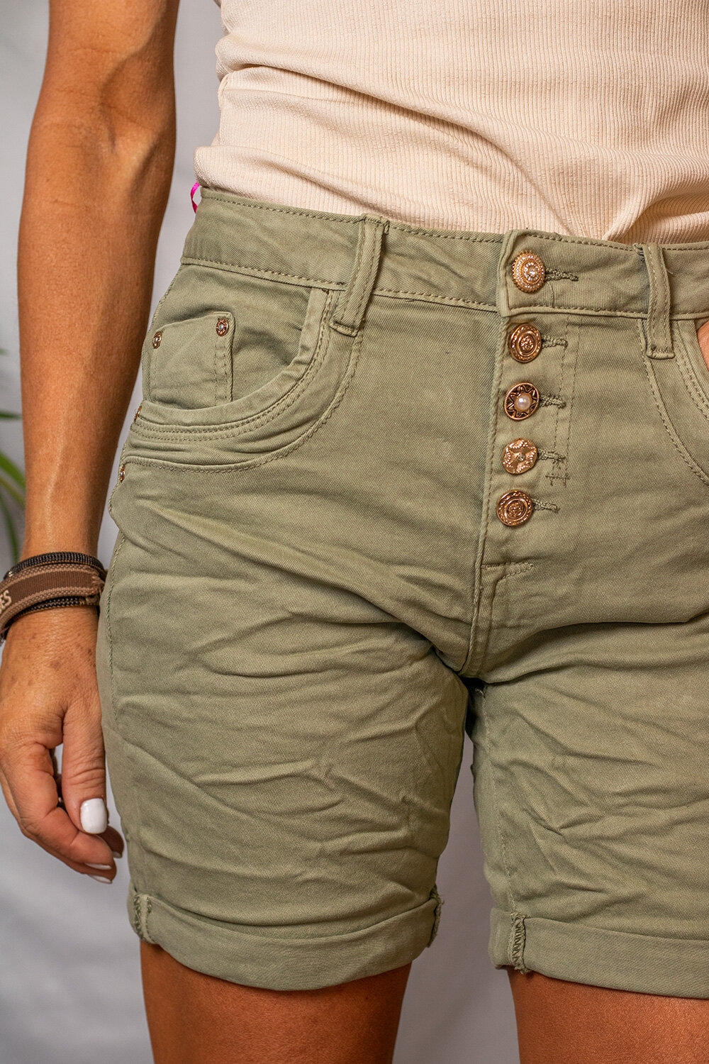 Shorts 1859 - Guldknappar - Khaki - Bild 3