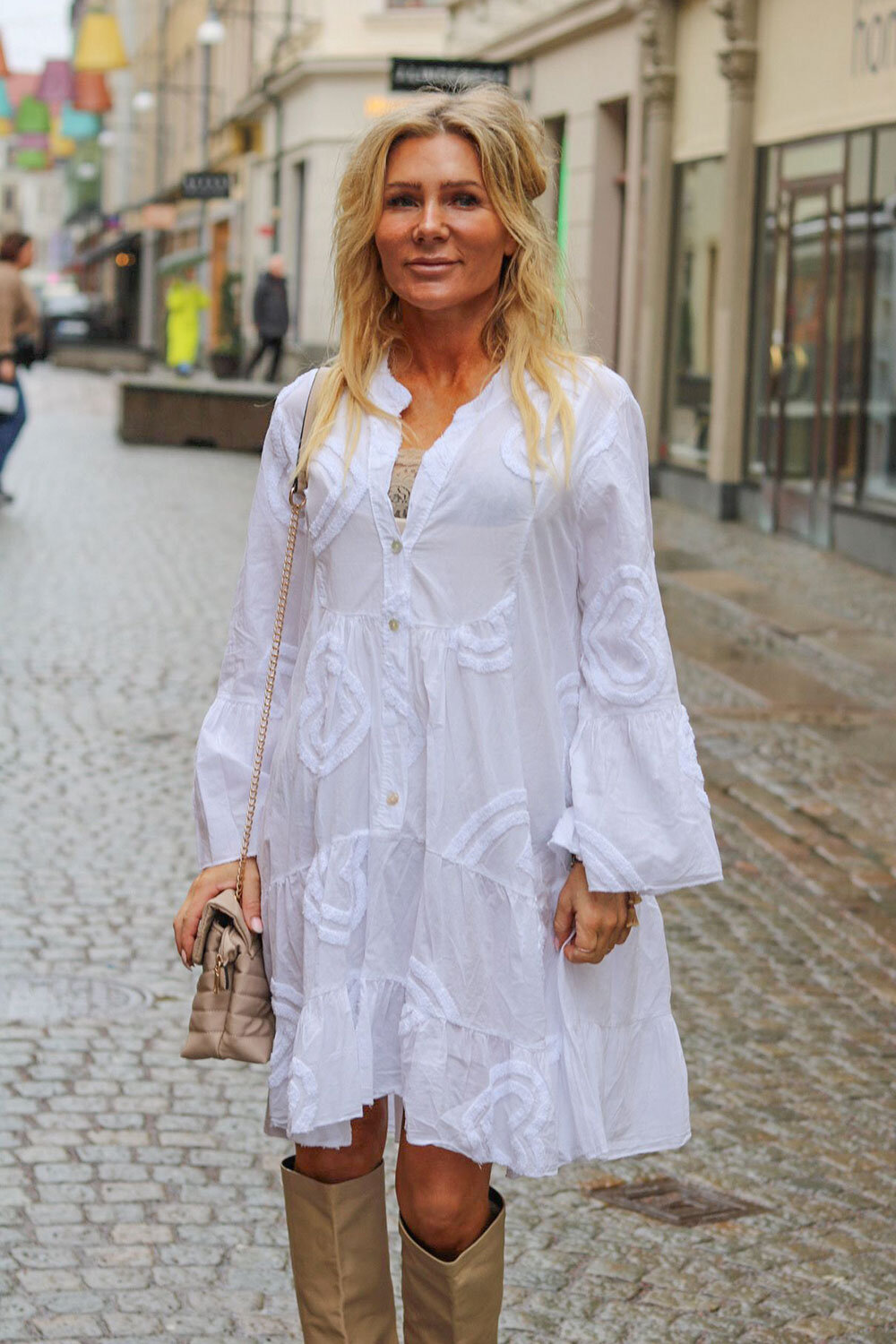 Therese Cotton dress - Hearts - White - Image 2