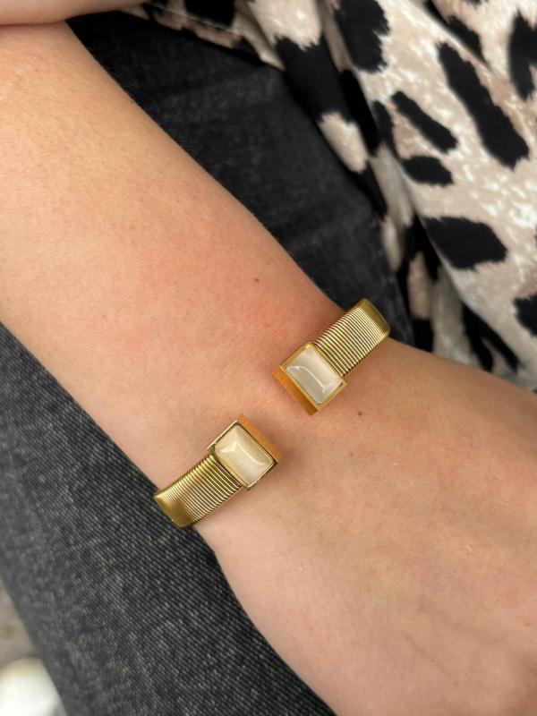 Bracelet - White stone - Gold - Image 2