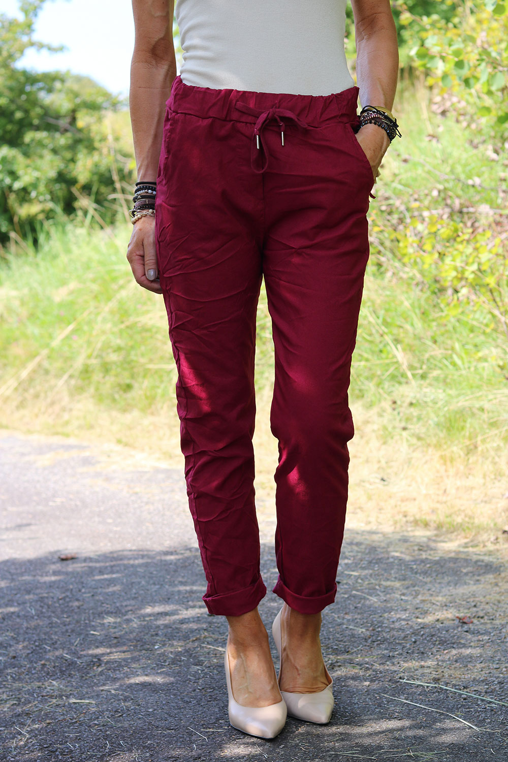 Stretchiga byxor 2245 - Bordo