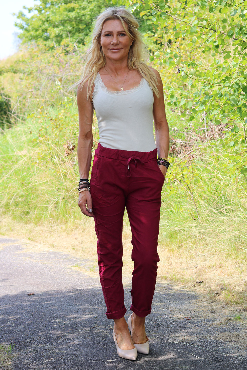 Stretchiga byxor 2245 - Bordo - Bild 4