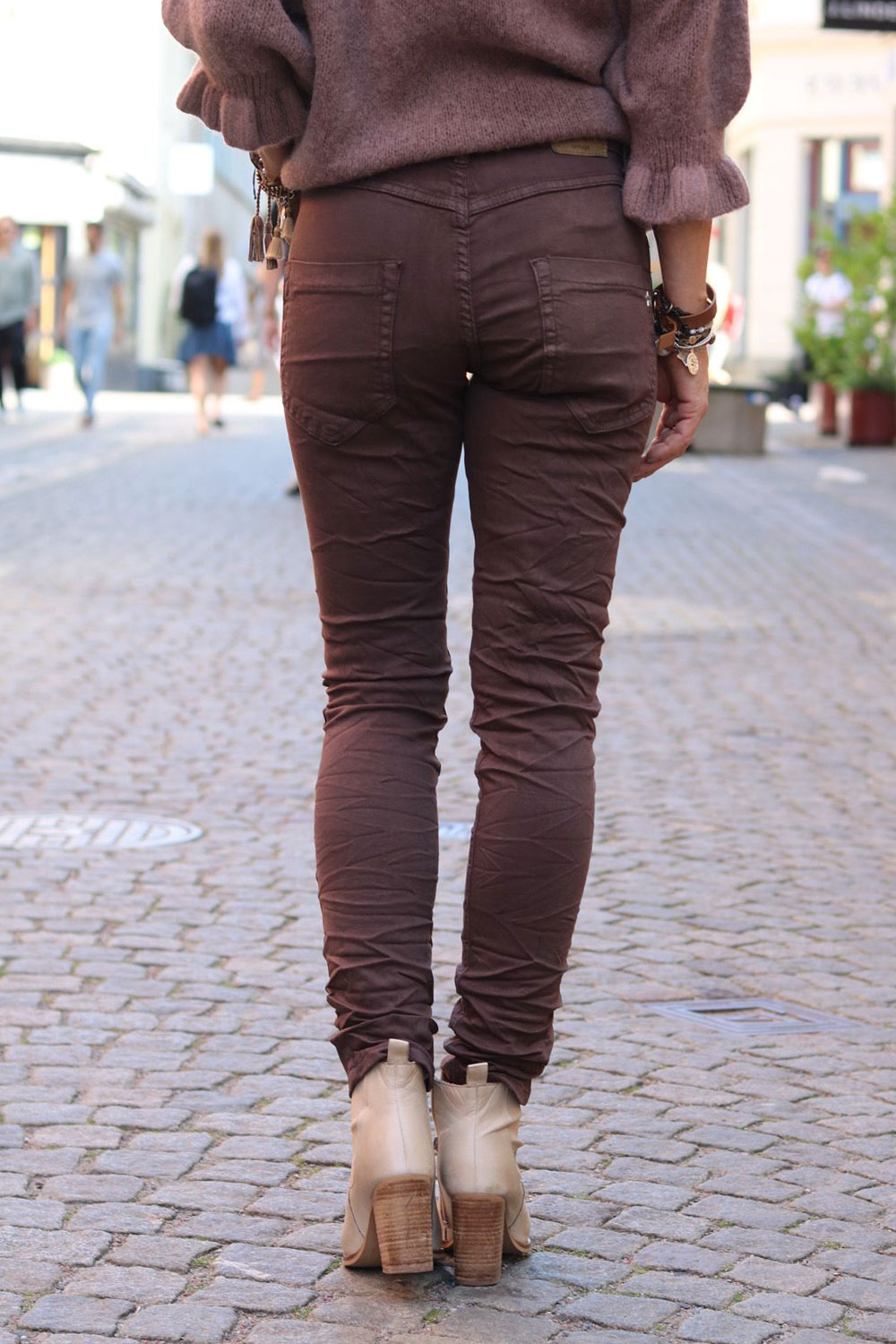 Stylish trousers 98686 - Bling buttons - Choco - Image 5