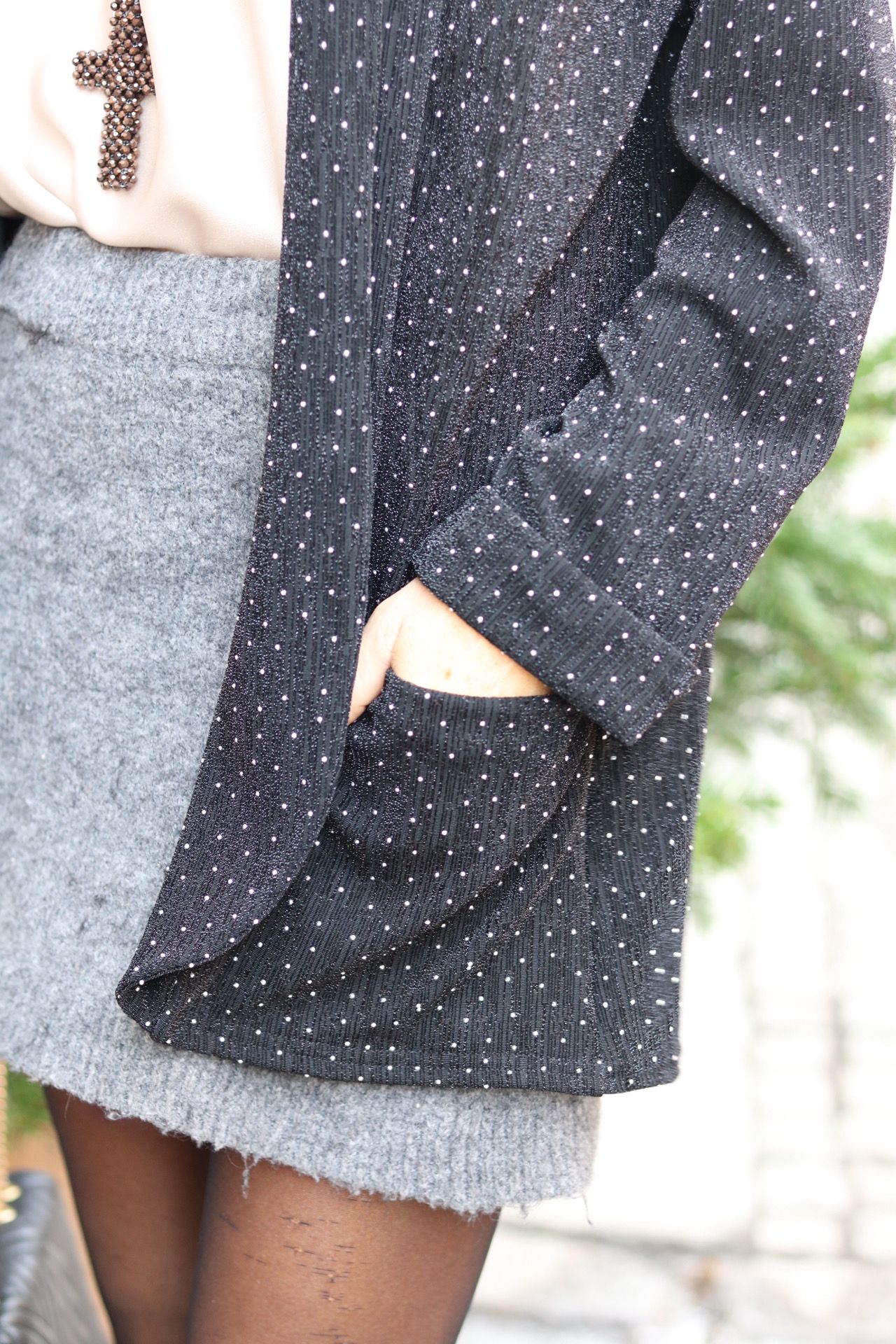 Glitter blazer - Black/Silver - Image 3