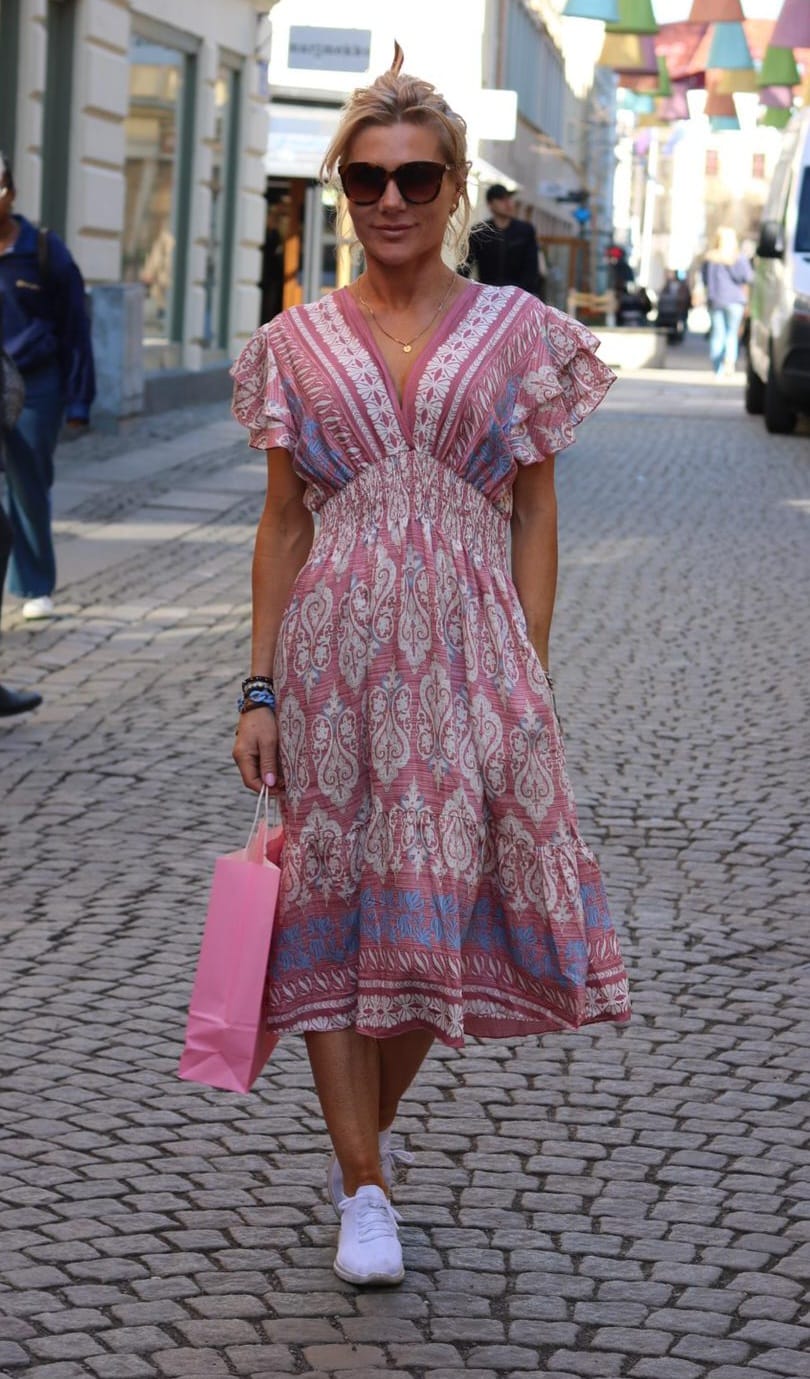 Selena Kort klänning - Paisley - Rosa - Bild 4