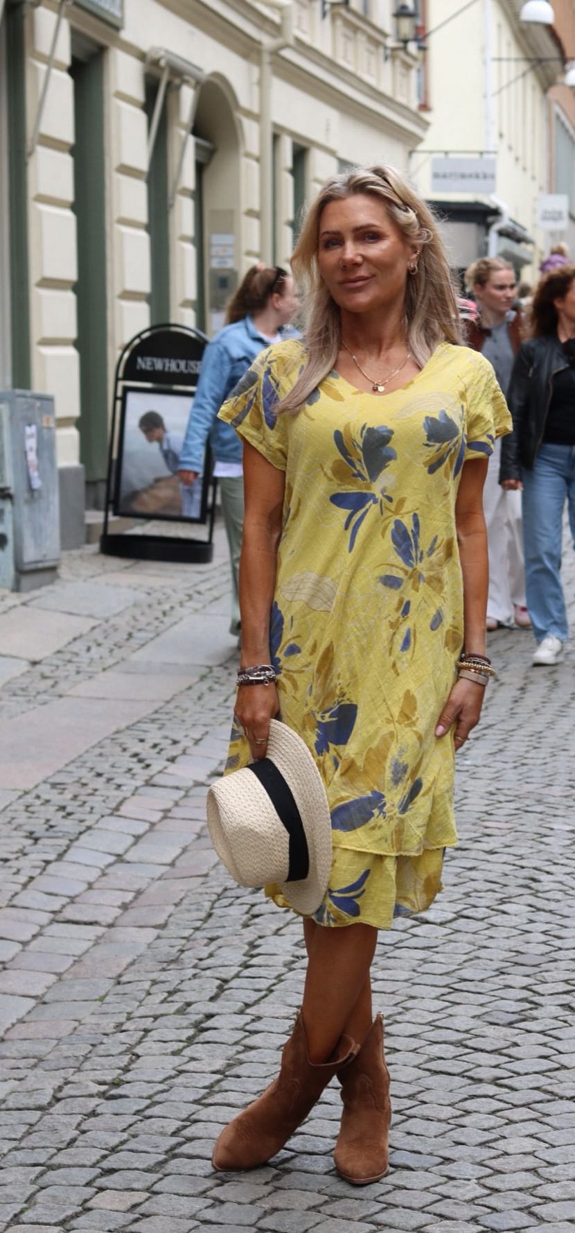 Tessa klänning - Blommor - Gul/Blå - Bild 5