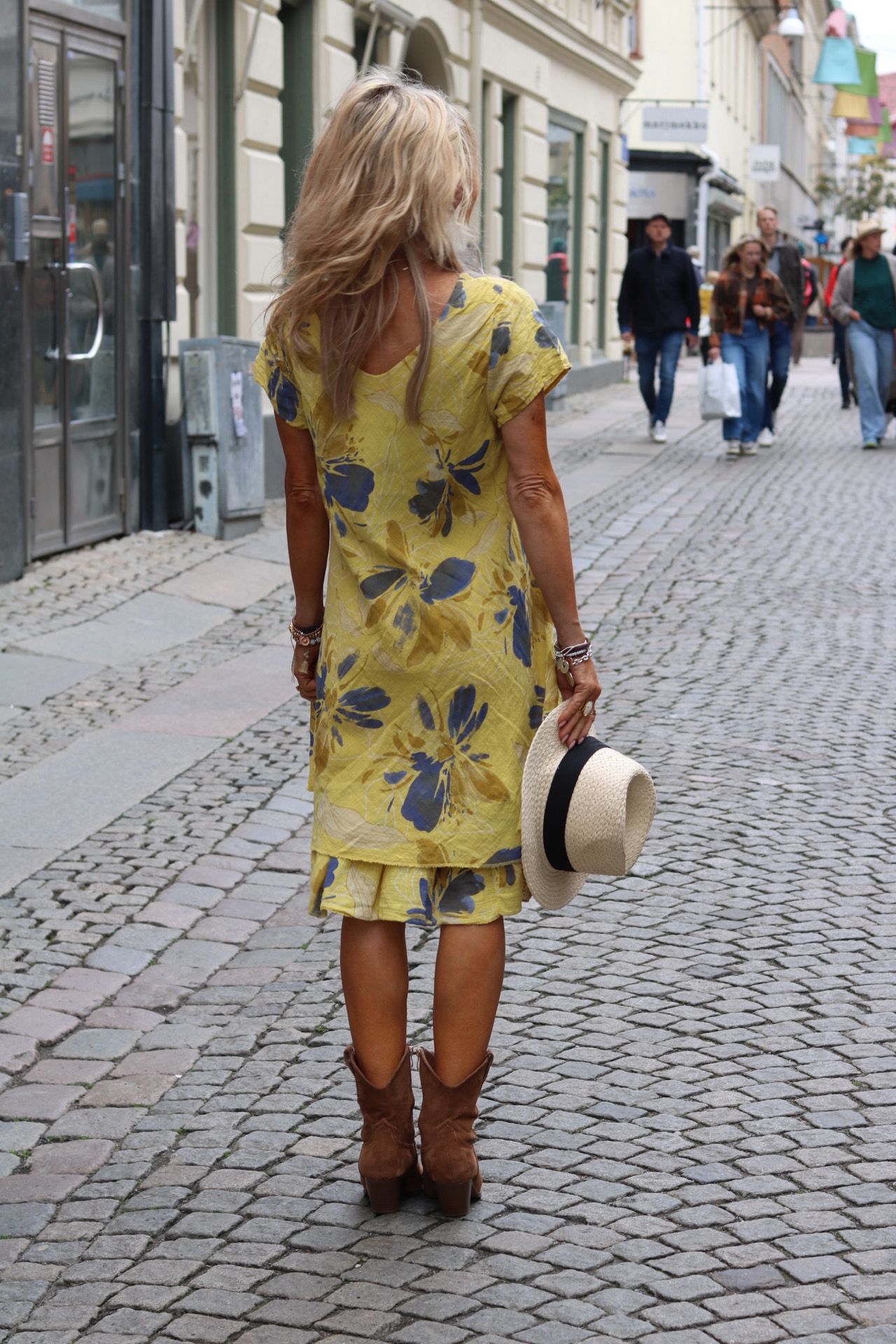 Tessa klänning - Blommor - Gul/Blå - Bild 7