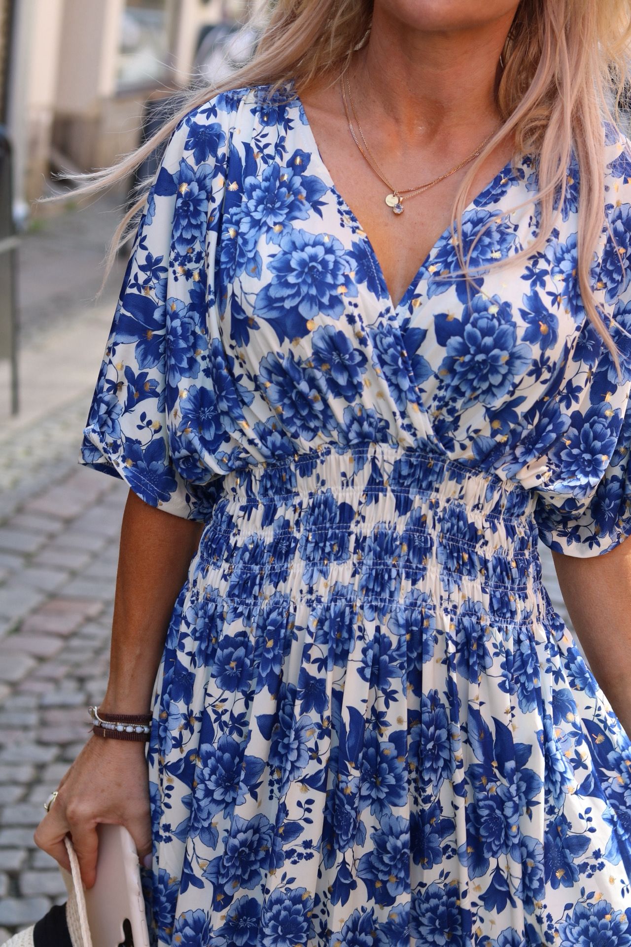 Cynthia Long soft dress with flowers - Blue - Image 7