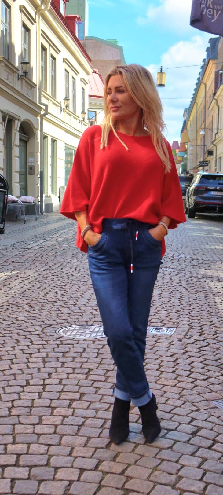 Peggy Knitted short-sleeved sweater - Red - Image 8