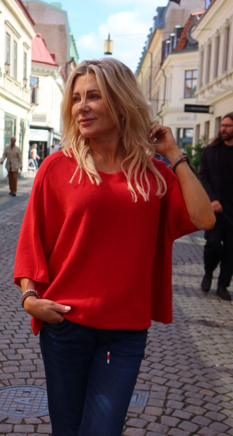 Peggy Knitted short-sleeved sweater - Red - Image 3