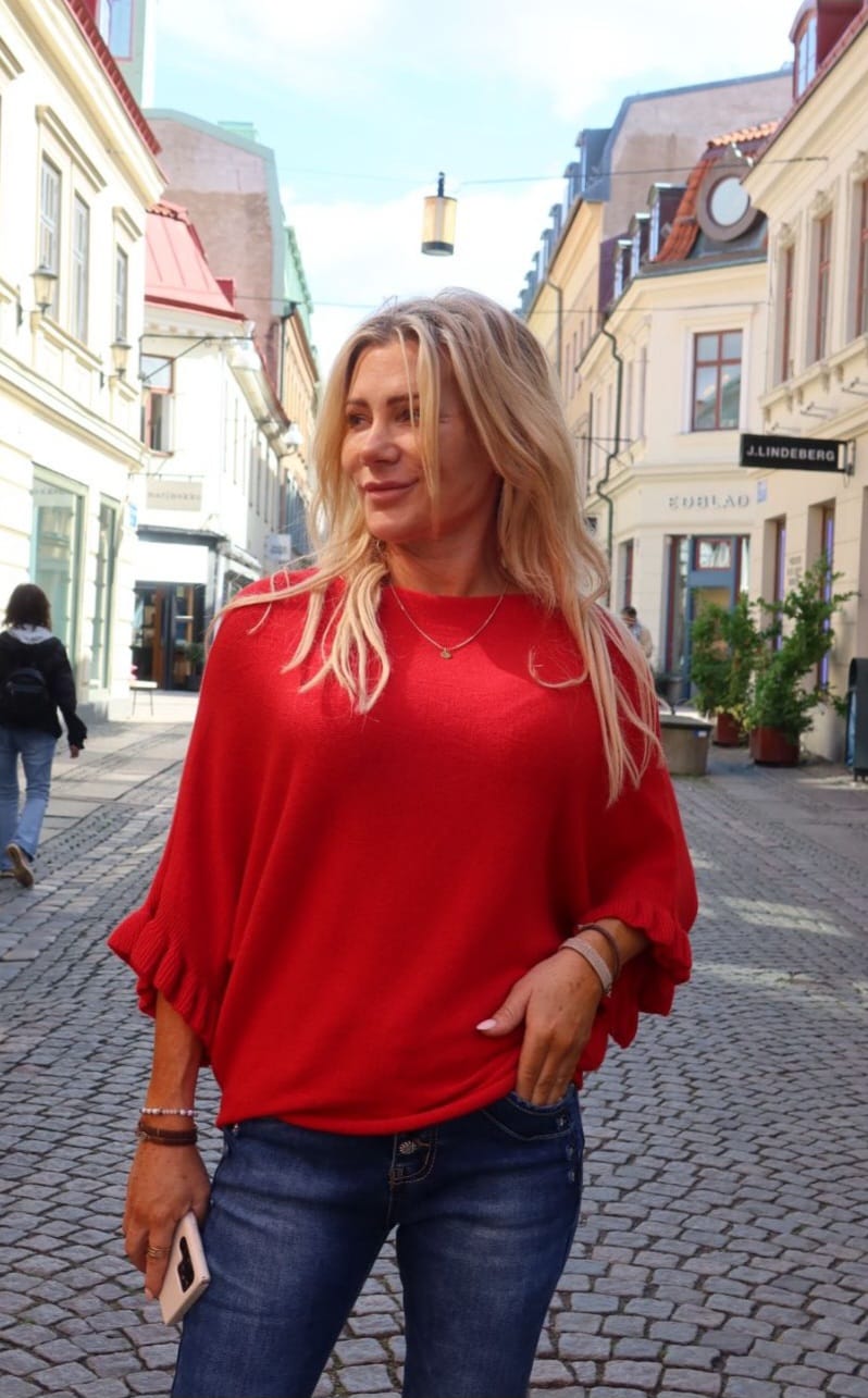 Ebba - Sweater with penguin sleeves - Red - Image 3