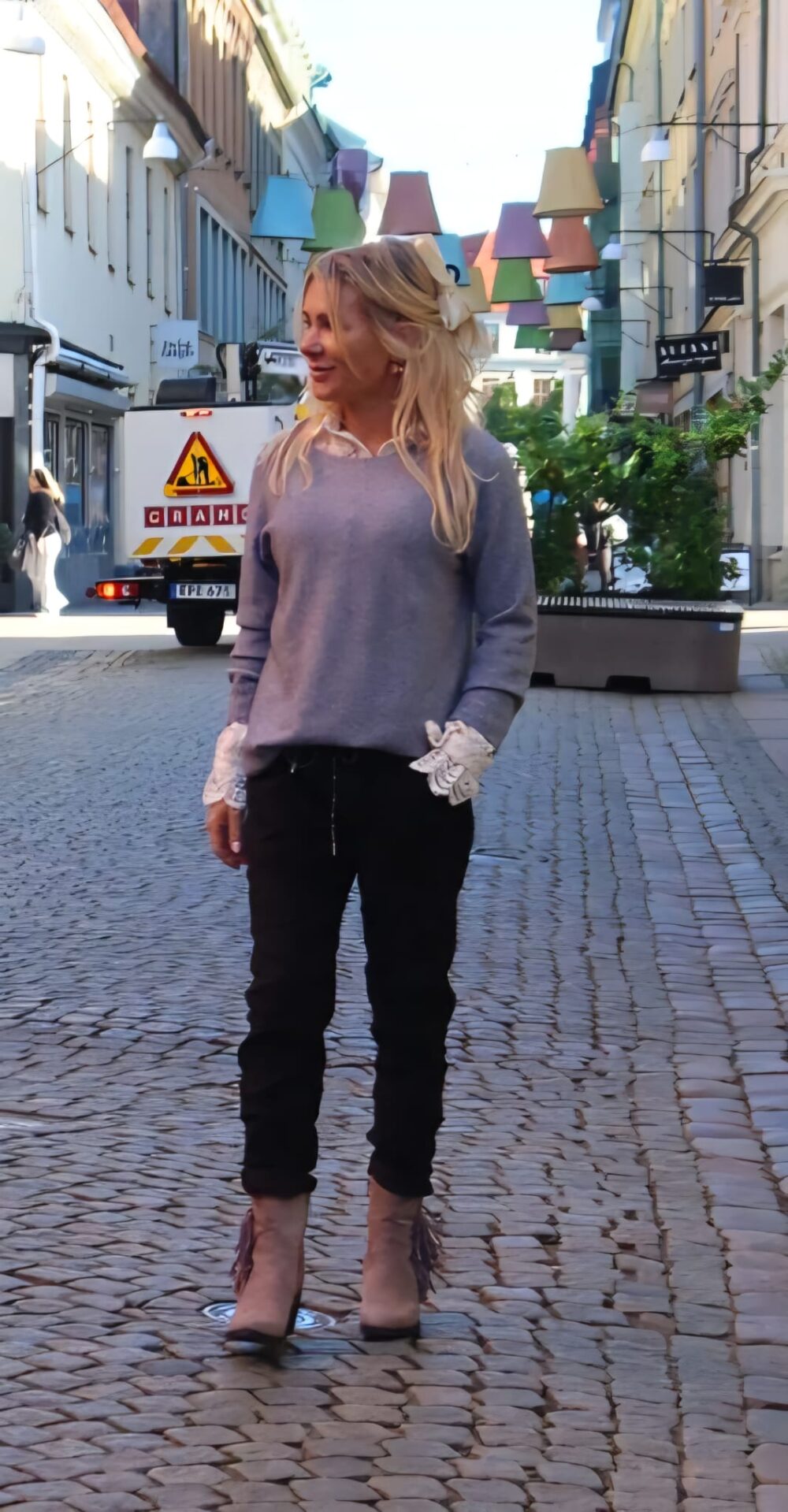 Stretchbyxor - Mockaimitation - Svart - Bild 9