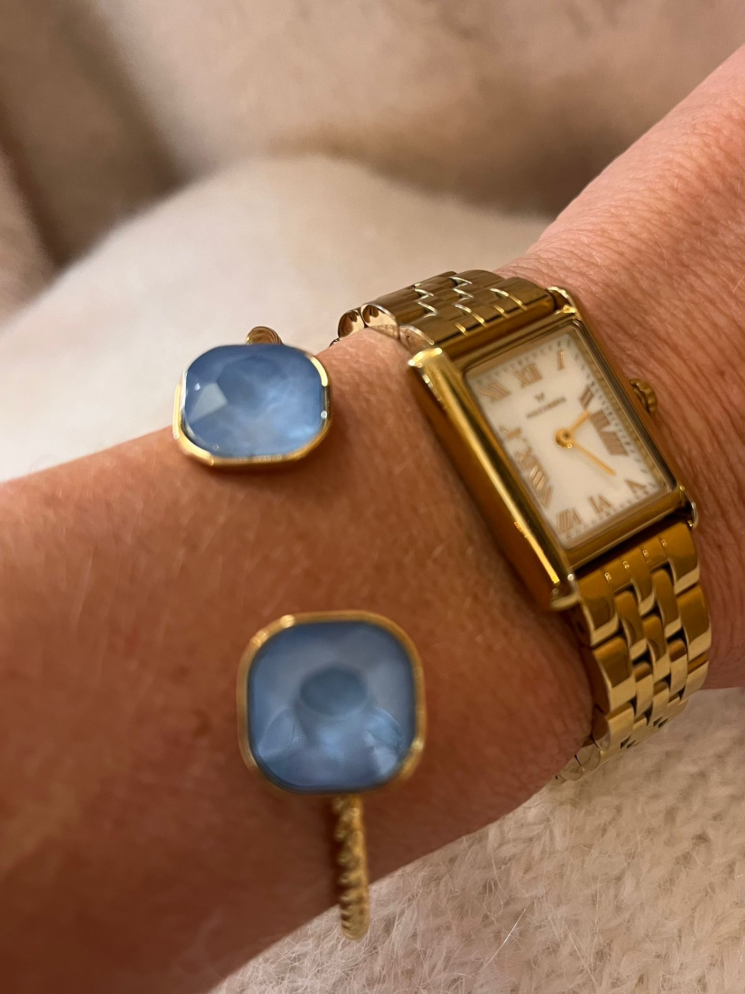 Bracelet - Blue stone - Stainless steel - Image 4