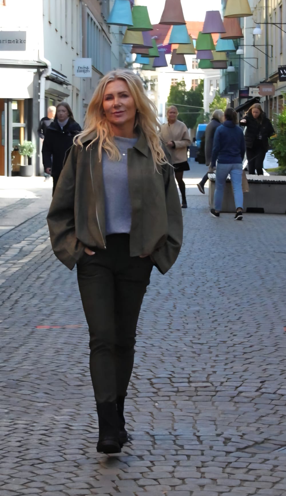 Faux suede jacket - Khaki - Image 6