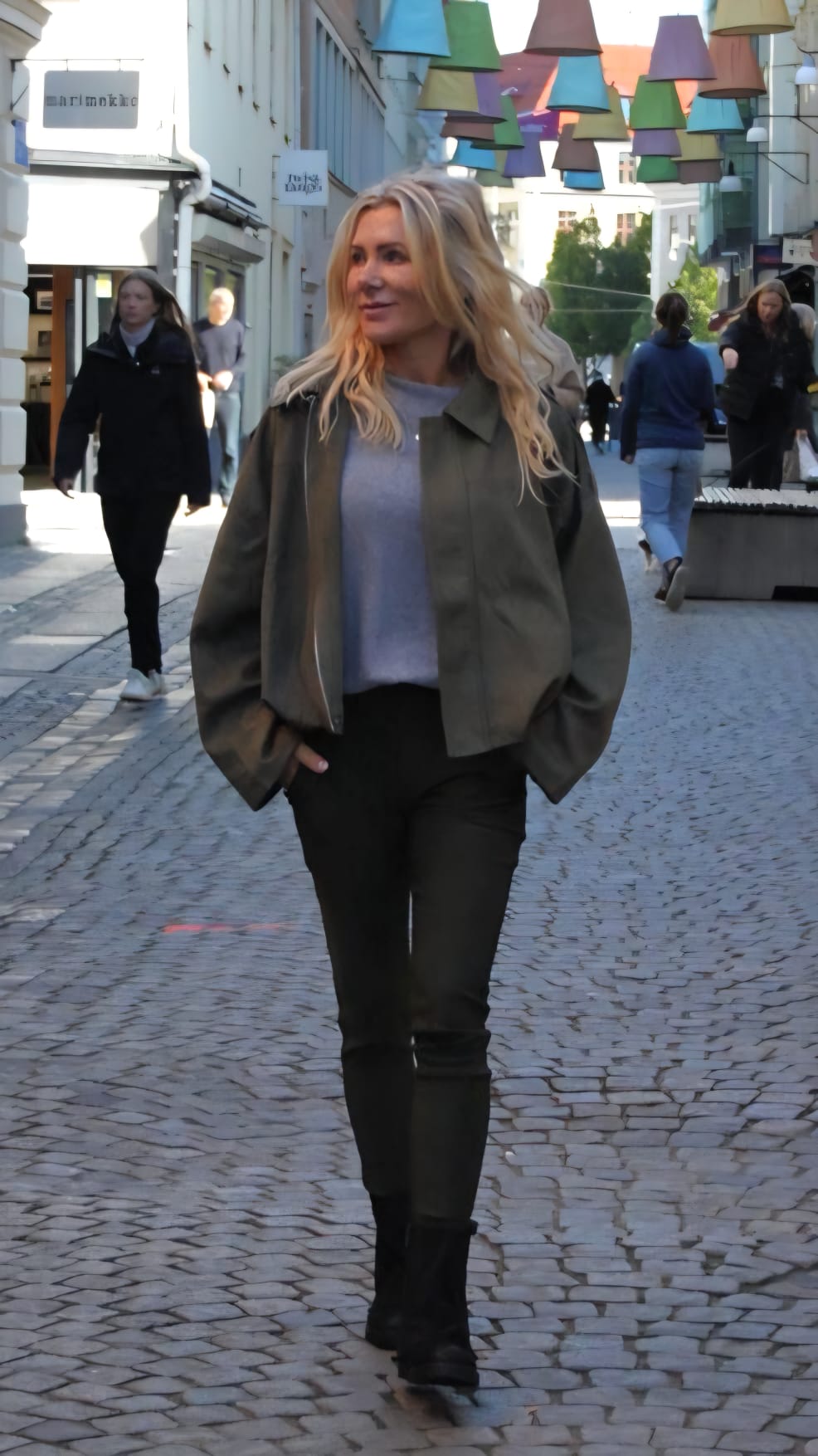 Faux suede jacket - Khaki - Image 9