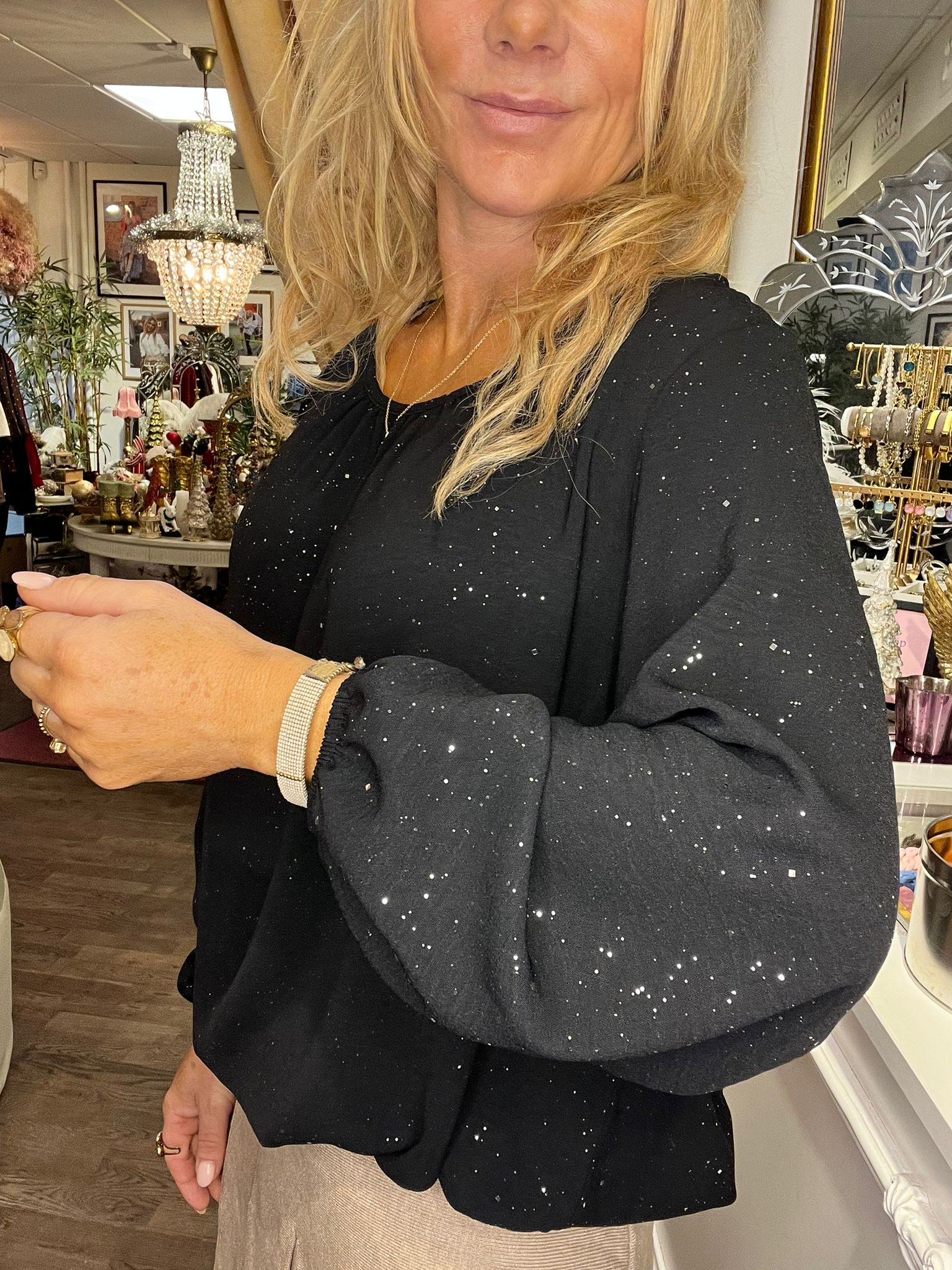 Tina - Glittertunika - Svart - Bild 5