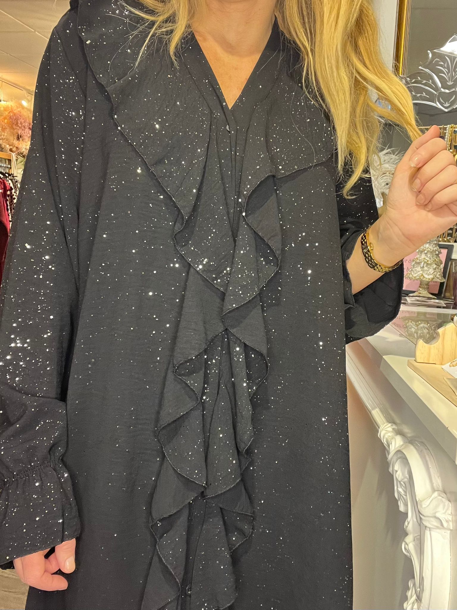 Glitter Sienna - Dress with ruffles - Black - Image 6