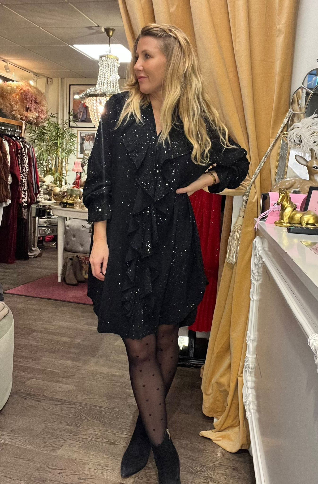 Glitter Sienna - Dress with ruffles - Black - Image 5