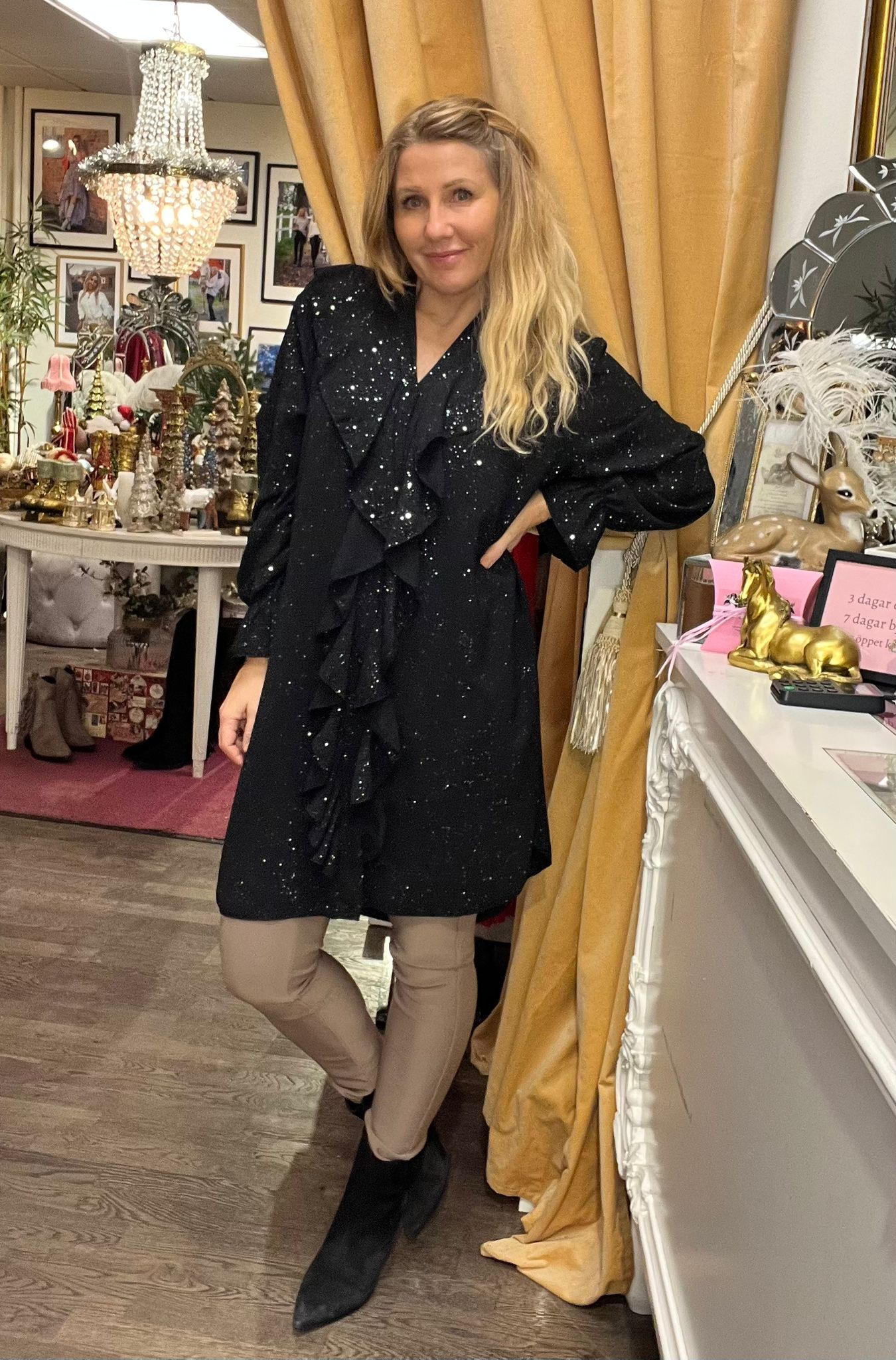 Glitter Sienna - Dress with ruffles - Black - Image 8