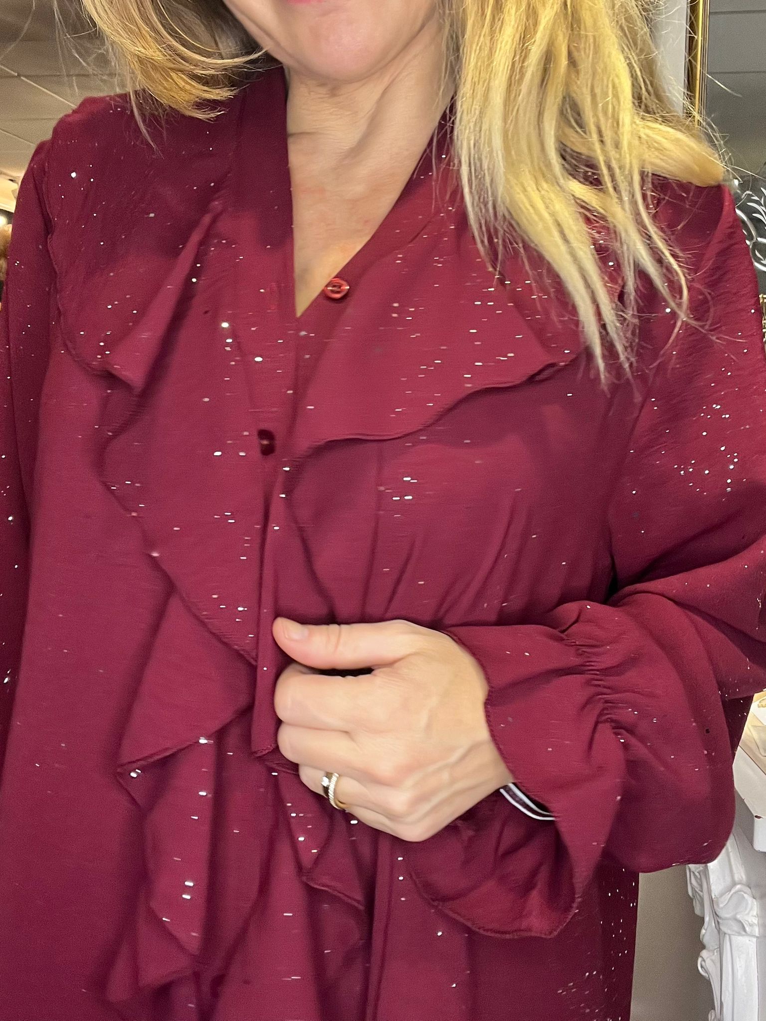 Glitter Sienna - Dress with ruffles - Bordeaux - Image 4