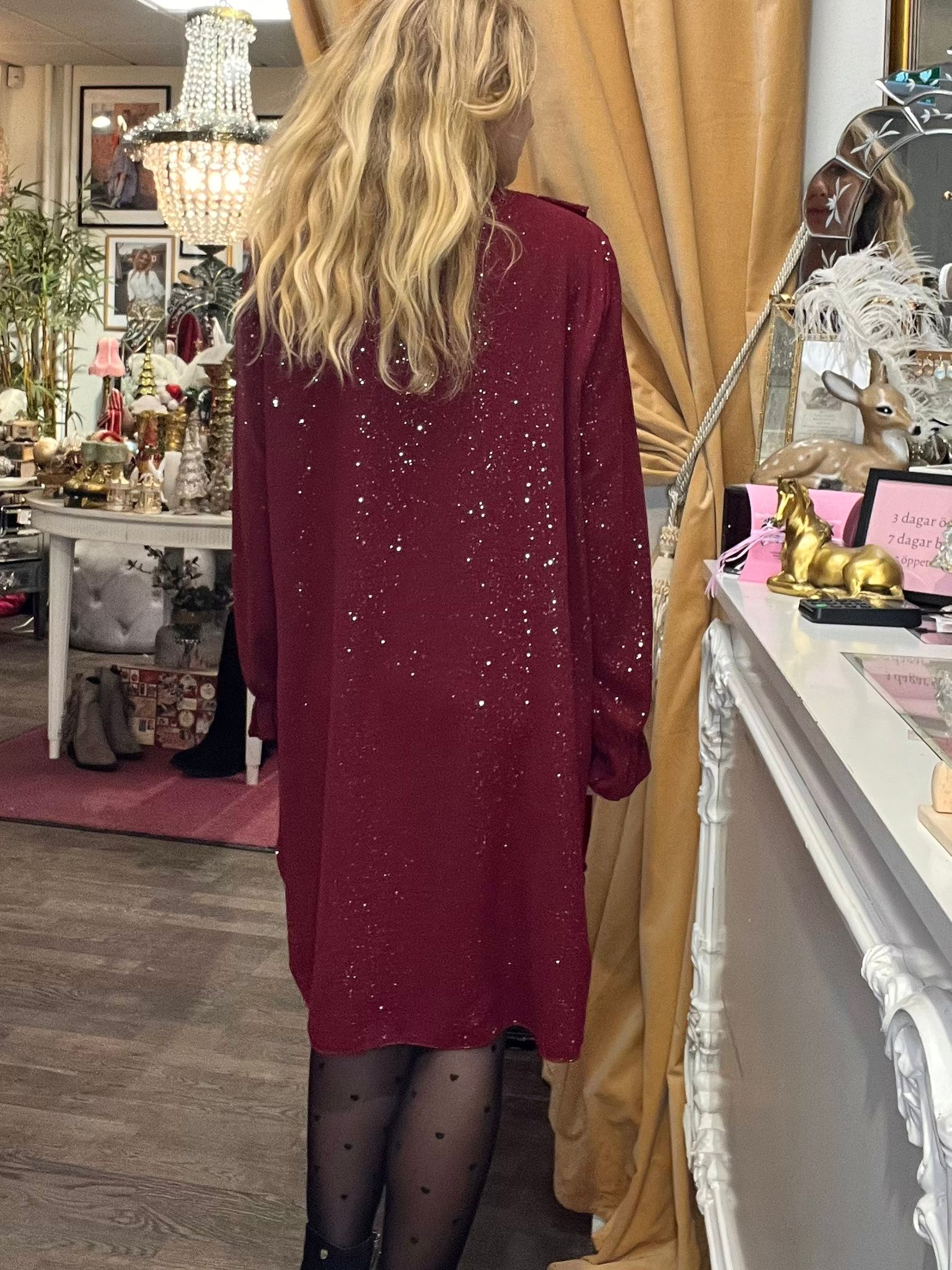 Glitter Sienna - Dress with ruffles - Bordeaux - Image 5