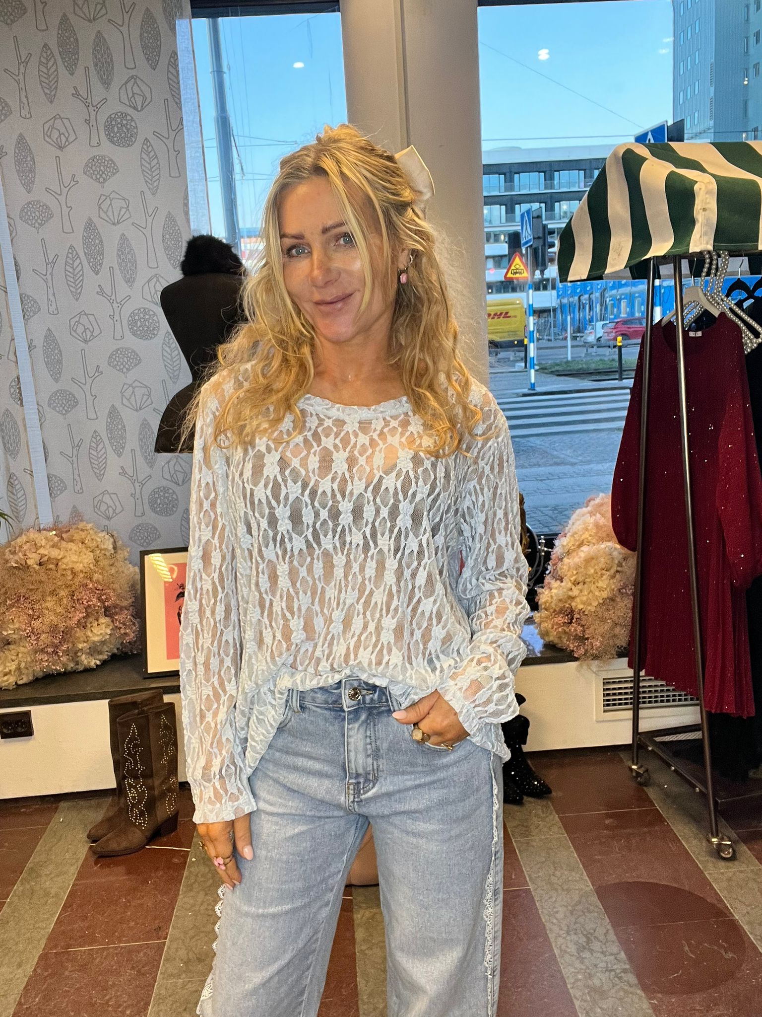 Ilse - Spetstopp oversize - Ljusblå - Bild 8