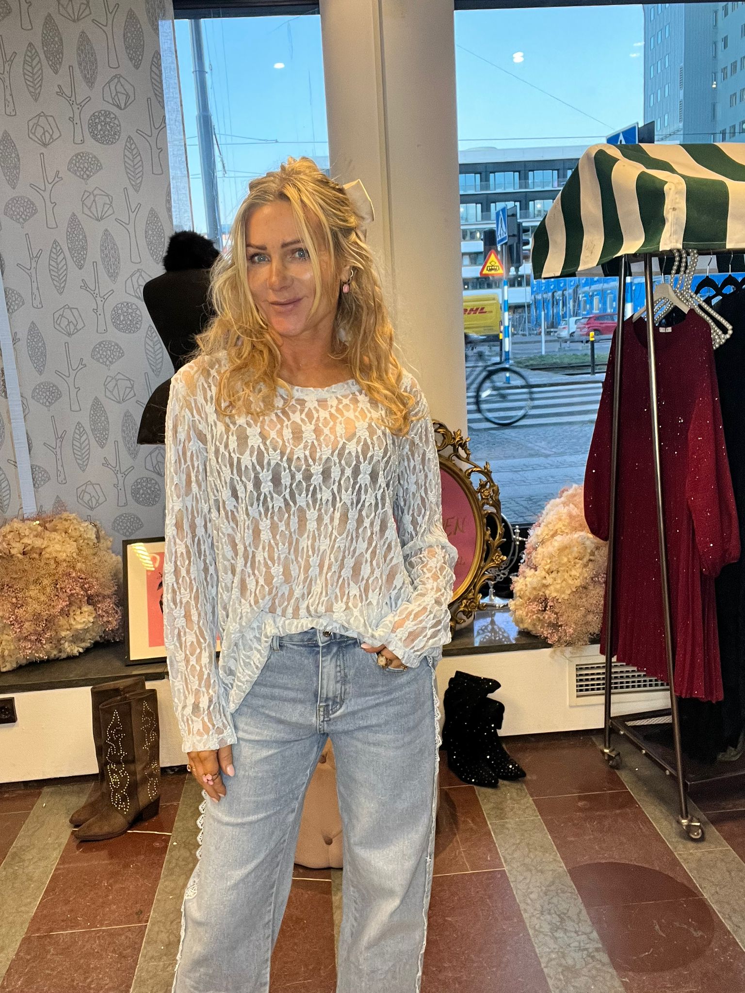 Ilse - Spetstopp oversize - Ljusblå - Bild 6