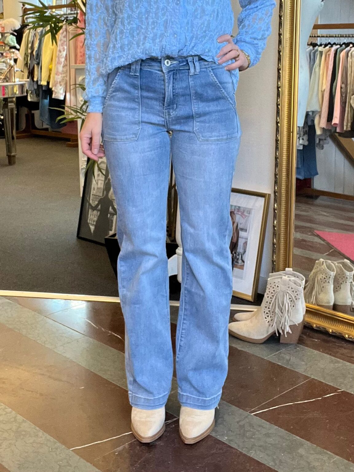 Rea Raka Raka jeans med zip 98392 - Ljustvätt - Fanny Michel