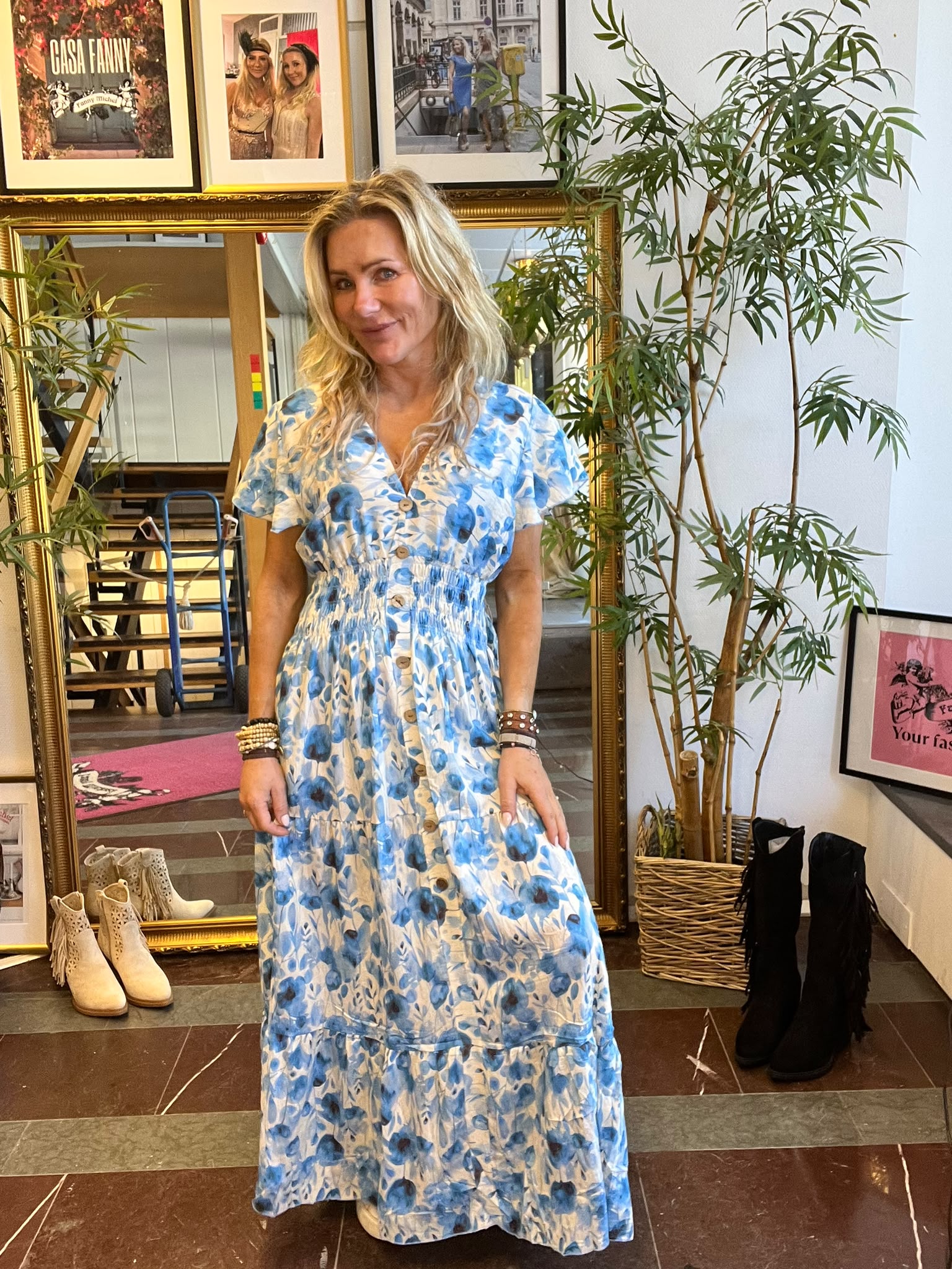Sanna långklänning - 402-C13 - Pioner - Blå - Bild 4