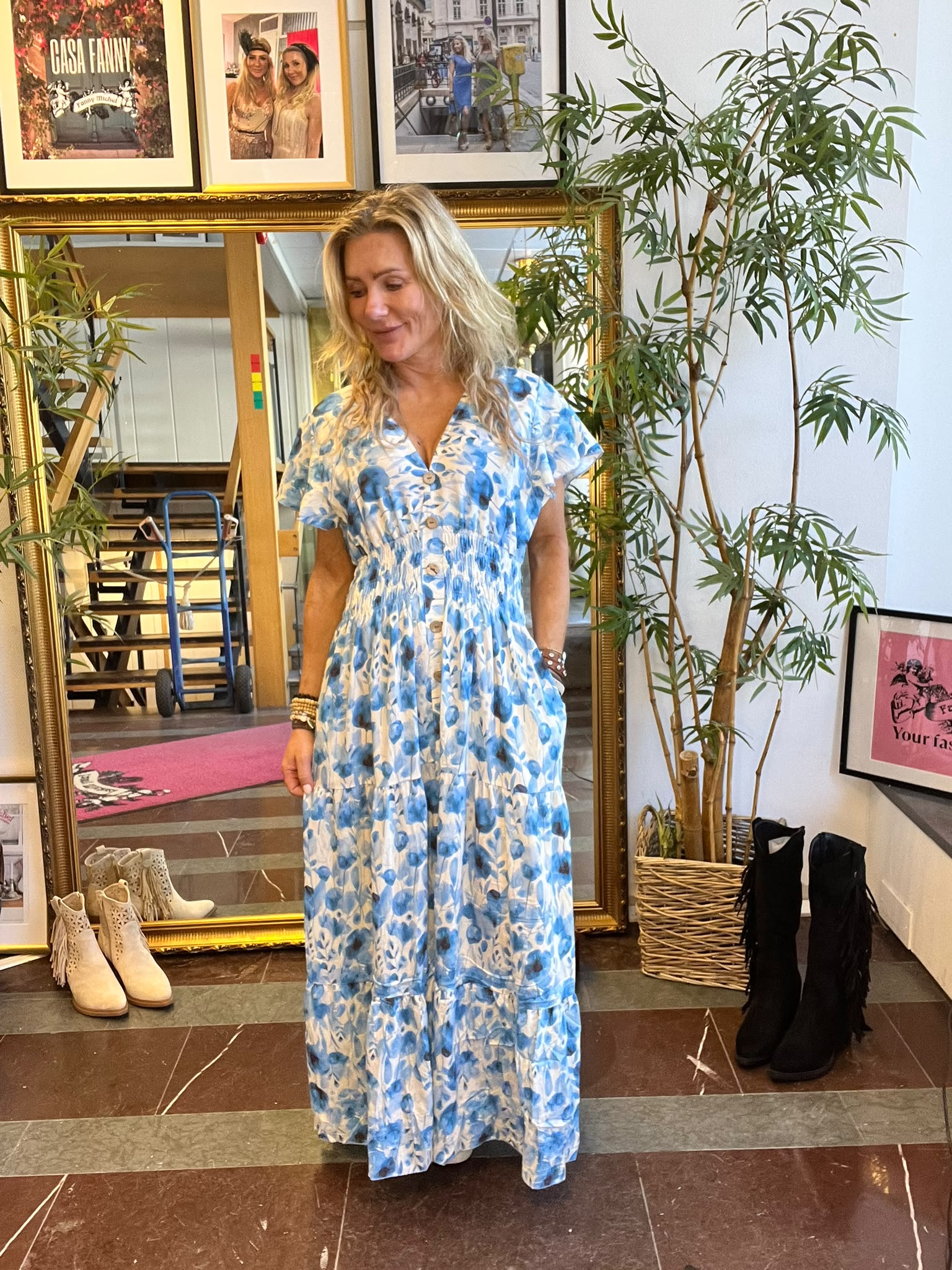Sanna långklänning - 402-C13 - Pioner - Blå - Bild 2