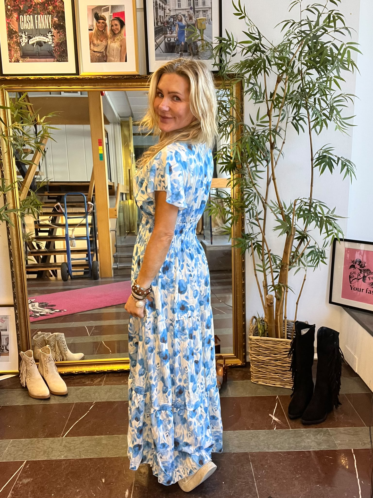 Sanna långklänning - 402-C13 - Pioner - Blå - Bild 3
