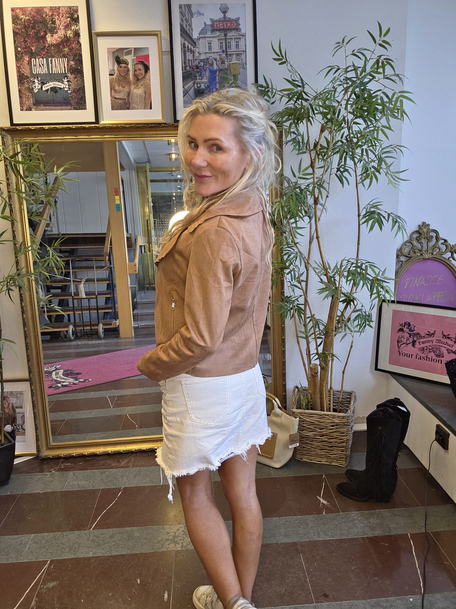 Faux suede jacket/blazer - Camel - Image 6