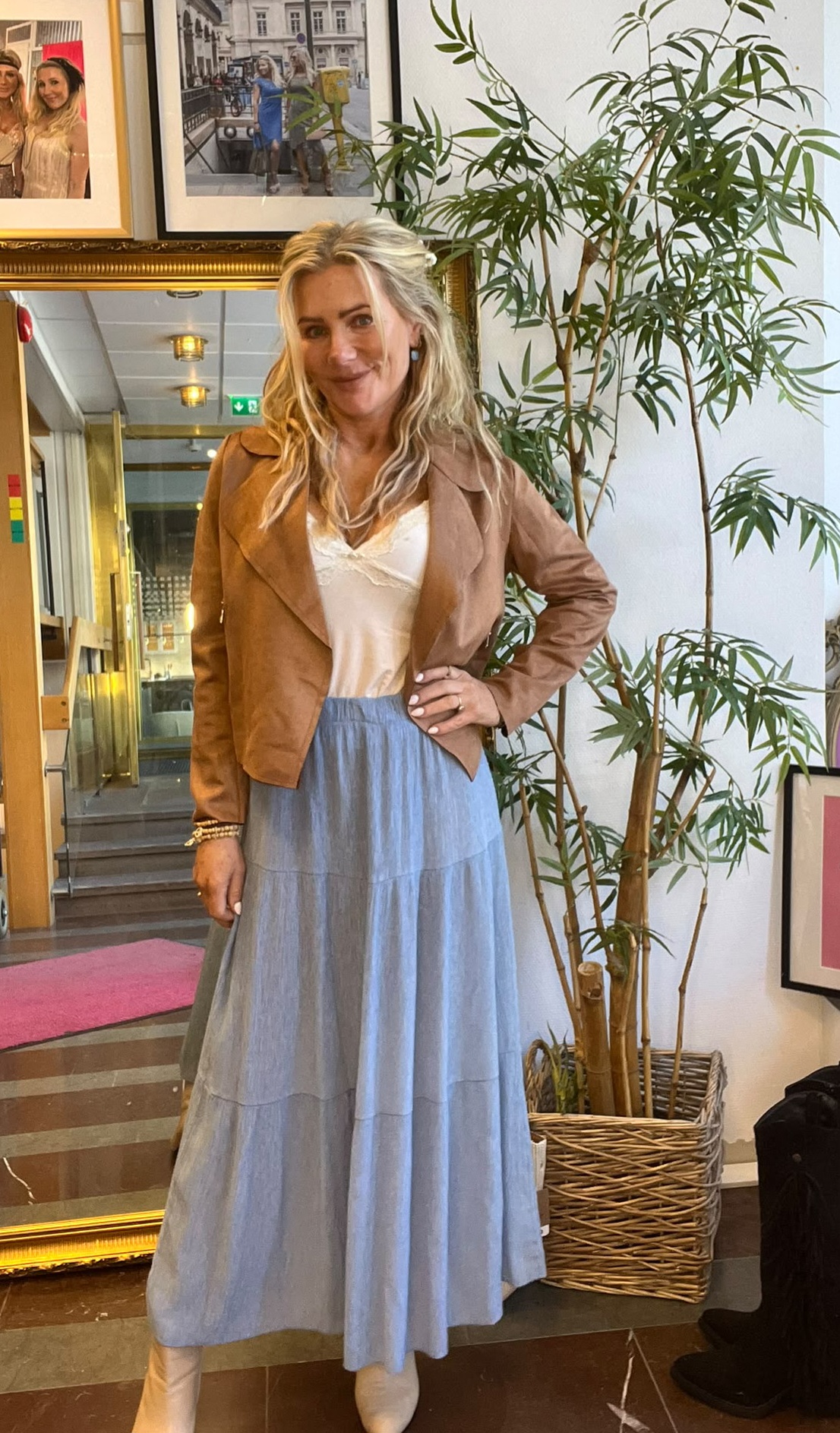 Faux suede jacket/blazer - Camel - Image 7