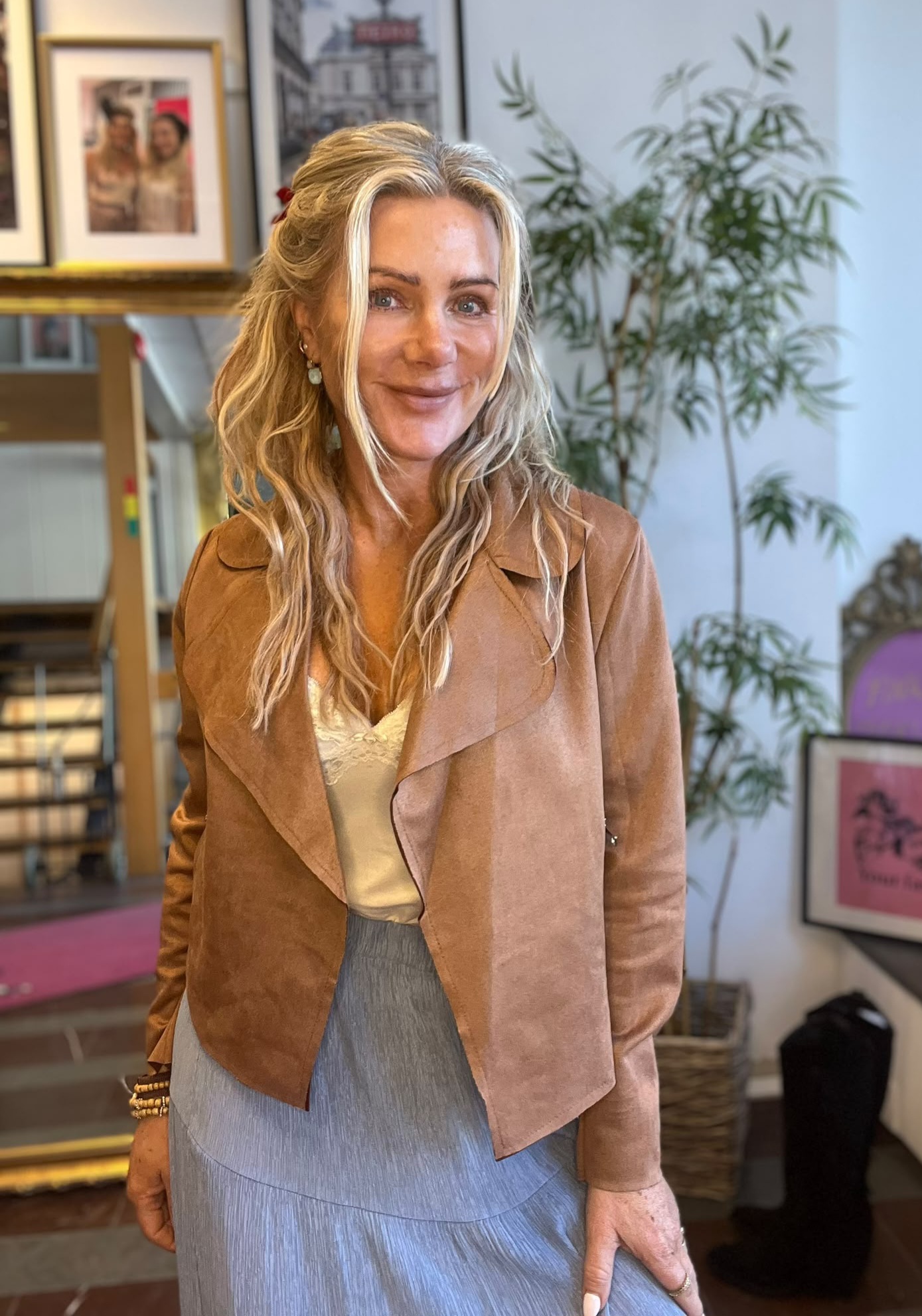 Faux suede jacket/blazer - Camel