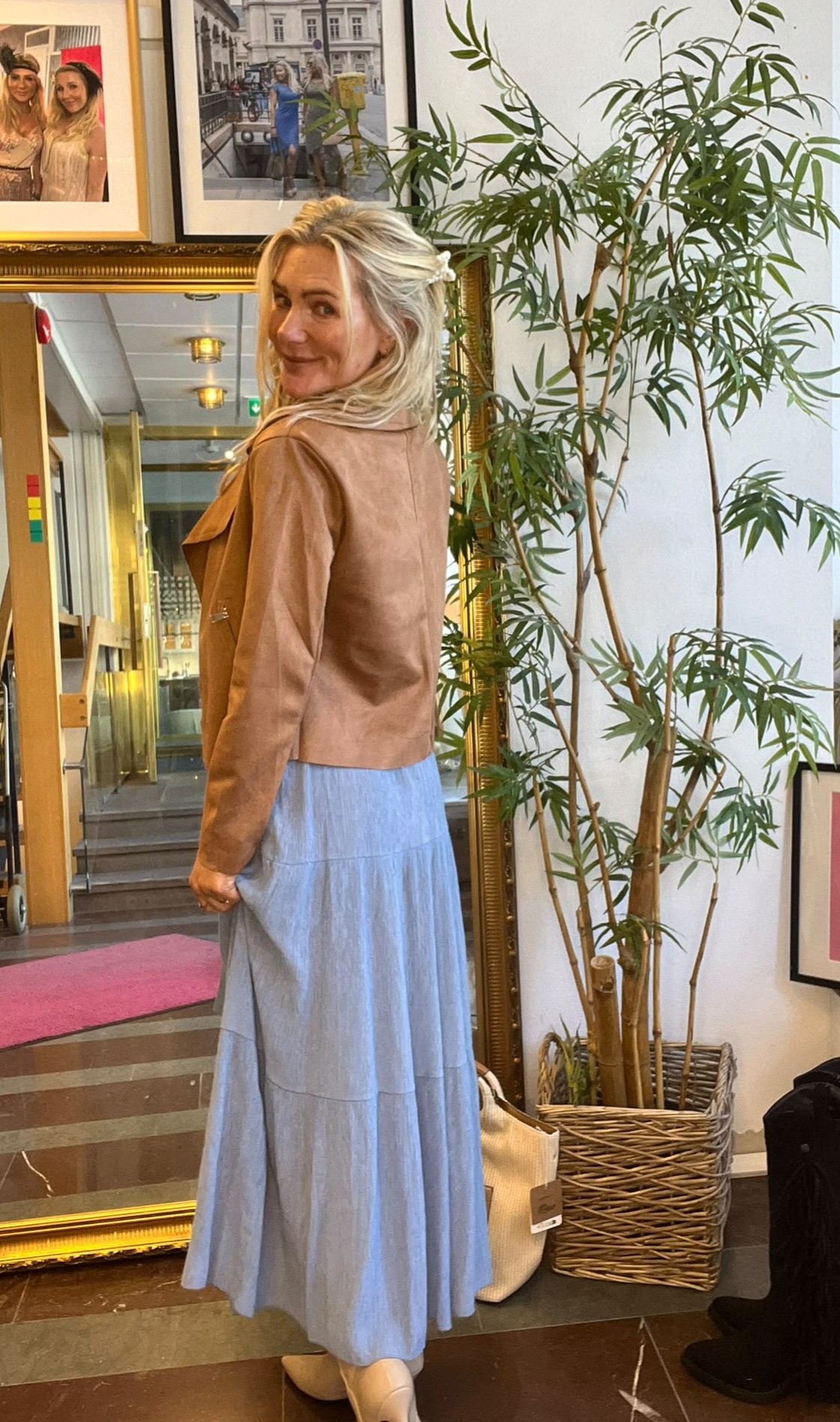 Faux suede jacket/blazer - Camel - Image 11