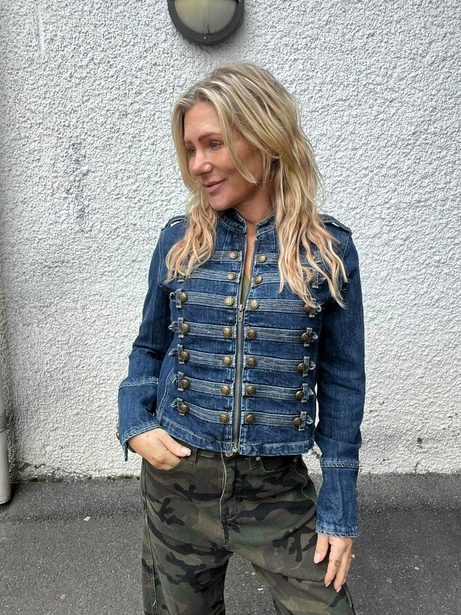 Zip-up Napoleon jacket – Denim